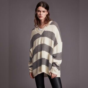Lou Metallic Striped V-Neck Sweater ALL SAINTS
Italian Yarn